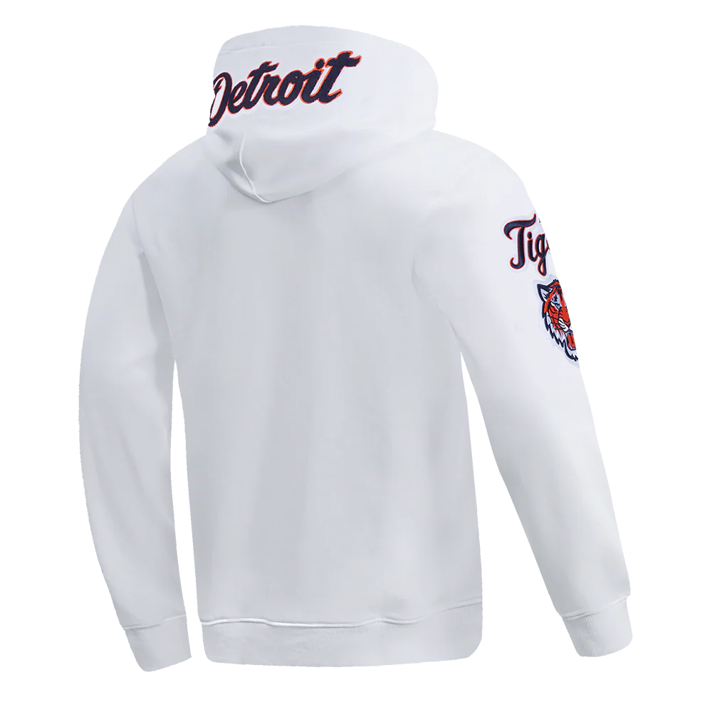 MLB DETROIT TIGERS CLASSIC CHENILLE MEN'S PULLOVER HOODIE (WHITE) - Image 4