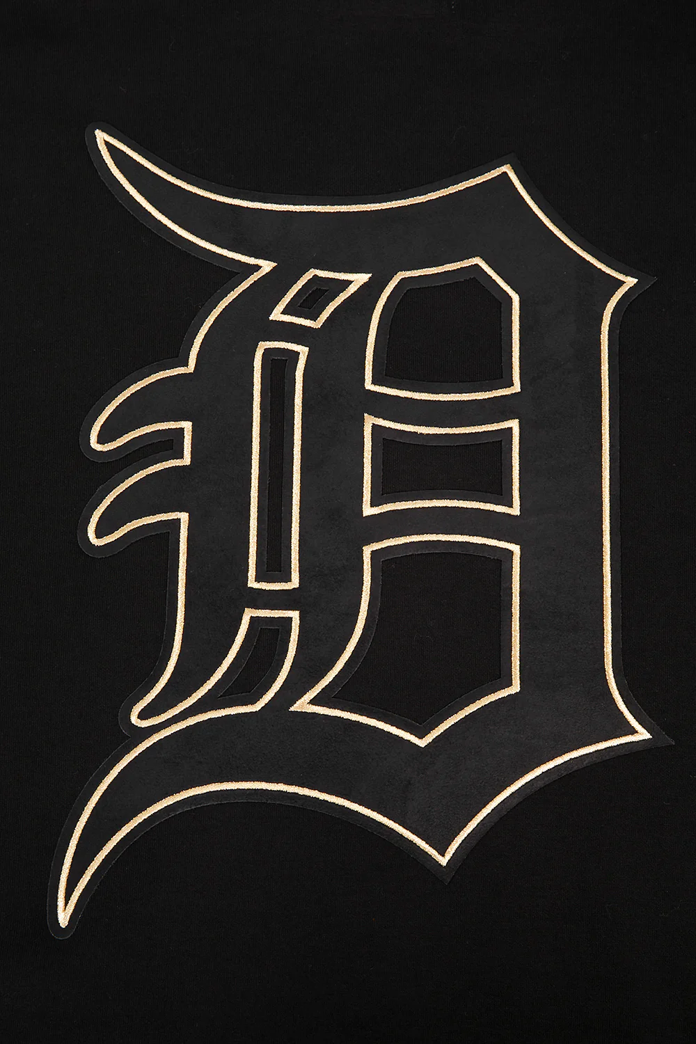MLB DETROIT TIGERS BLACK & GOLD DOUBLE KNIT PULLOVER HOODIE (BLACK) - Image 5