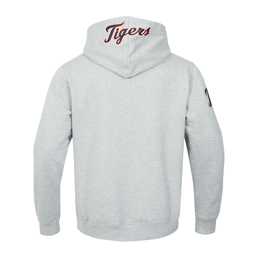 MLB DETROIT TIGERS OLD ENGLISH MEN'S PULLOVER HOODIE (HEATHER GREY) - Image 4