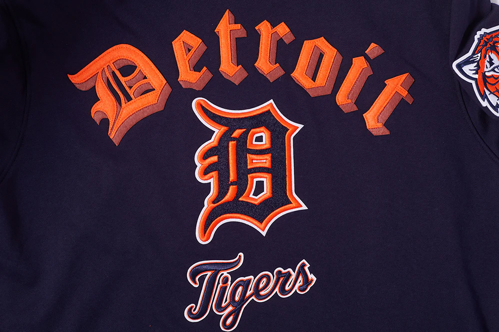 MLB DETROIT TIGERS OLD ENGLISH MEN'S PULLOVER HOODIE (MIDNIGHT NAVY) - Image 5