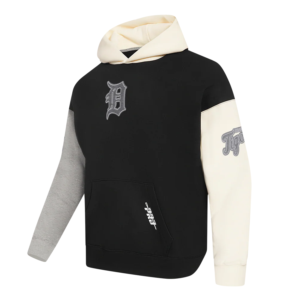 MLB DETROIT TIGERS REVERSE FRENCH TERRY MEN'S COLOR BLOCK FLEECE PULLOVER HOODIE - Image 4