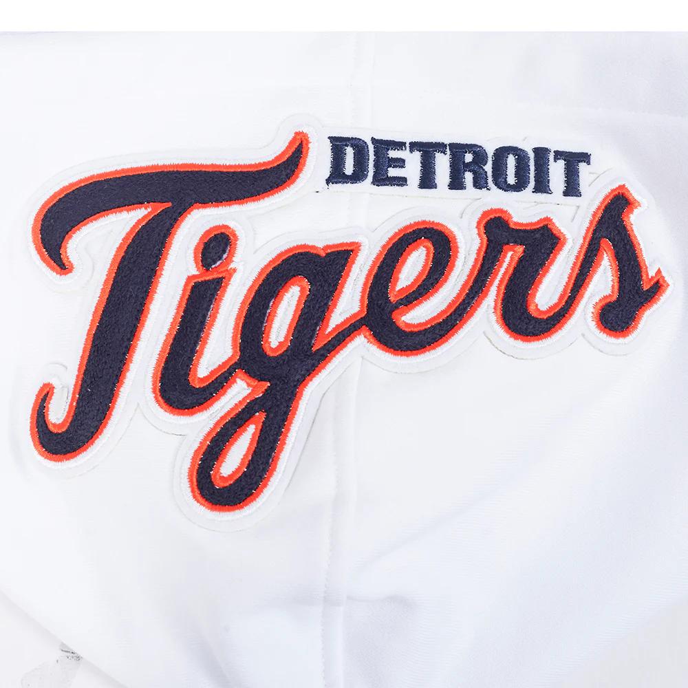 MLB DETROIT TIGERS CITY RANSOM MEN'S RIB FLEECE PULLOVER HOODIE (WHITE/MIDNIGHT NAVY) - Image 6