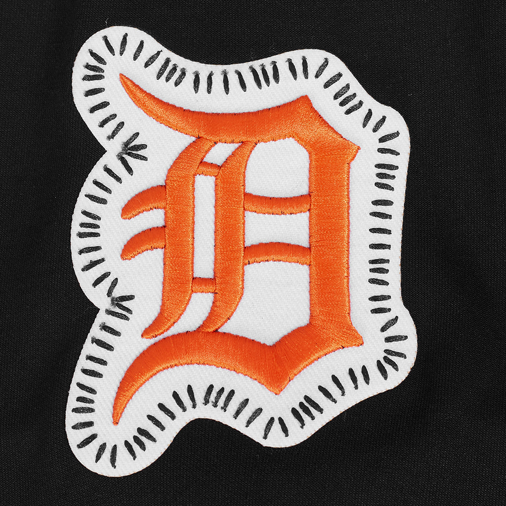 MLB DETROIT TIGERS DIY PICK STITCH MEN'S DOUBLE KNIT PULLOVER HOODIE (BLACK) - Image 6