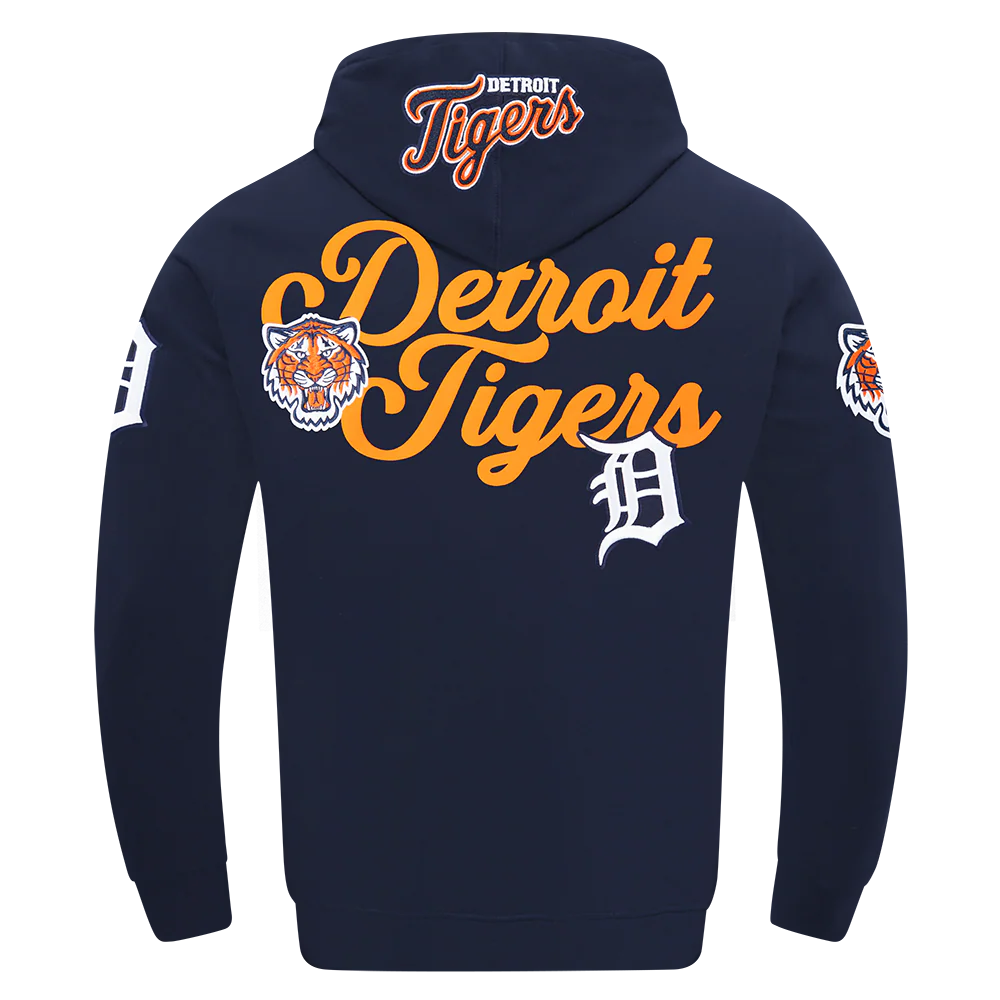 MLB DETROIT TIGERS SOUVENIR MEN'S FLEECE PULLOVER HOODIE (MIDNIGHT NAVY) - Image 3