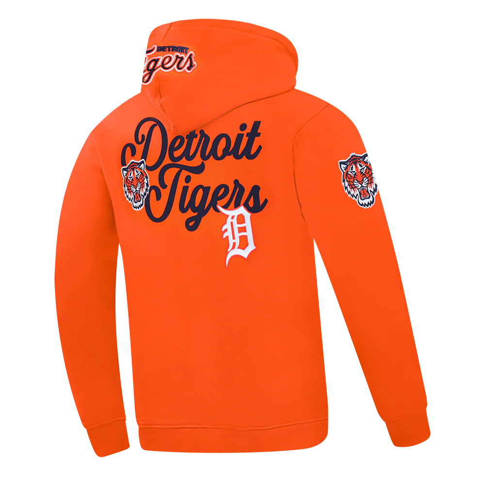MLB DETROIT TIGERS SOUVENIR MEN'S FLEECE PULLOVER HOODIE (ORANGE) - Image 4