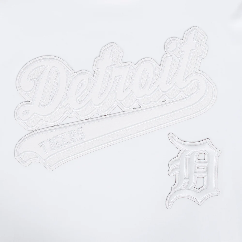 MLB DETROIT TIGERS WHITE OUT MEN'S DOUBLE KNIT PULLOVER HOODIE (WHITE) - Image 7
