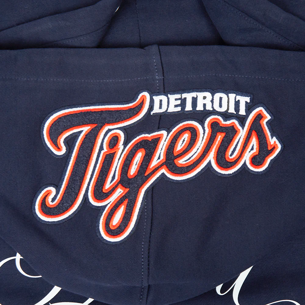 MLB DETROIT TIGERS SUGAR SKULL MEN'S FLEECE PULLOVER HOODIE (MIDNIGHT NAVY) - Image 5