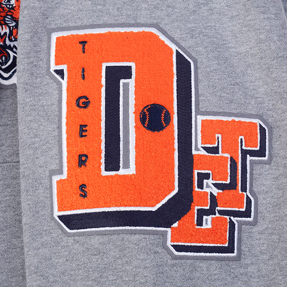 MLB DETROIT TIGERS BEST OF MEN'S DROP SHOULDER FLC PO HOODIE (DARK HEATHER GRAY) - Image 6
