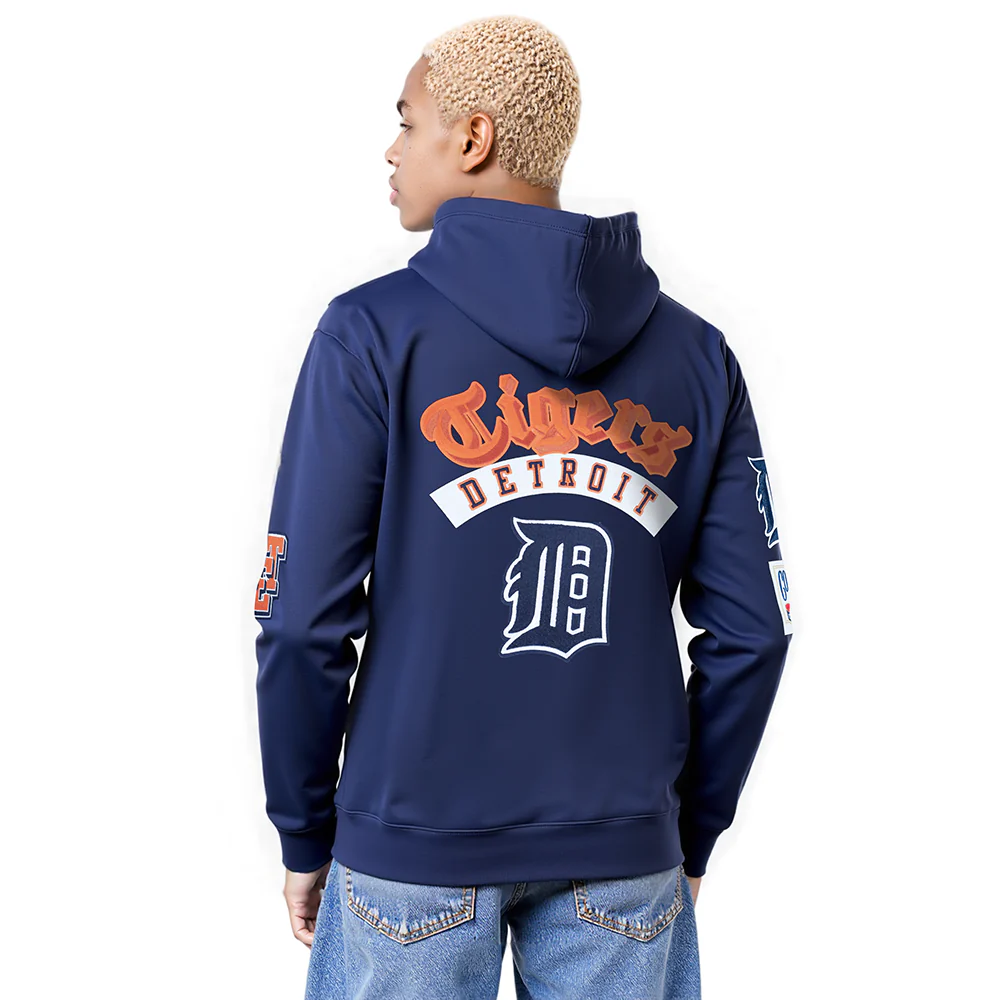 MLB DETROIT TIGERS BEST OF MEN'S DROP SHOULDER FLC PO HOODIE (MIDNIGHT NAVY)