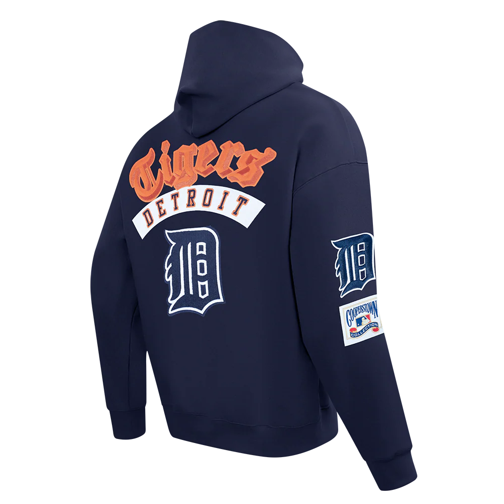 MLB DETROIT TIGERS BEST OF MEN'S DROP SHOULDER FLC PO HOODIE (MIDNIGHT NAVY) - Image 4