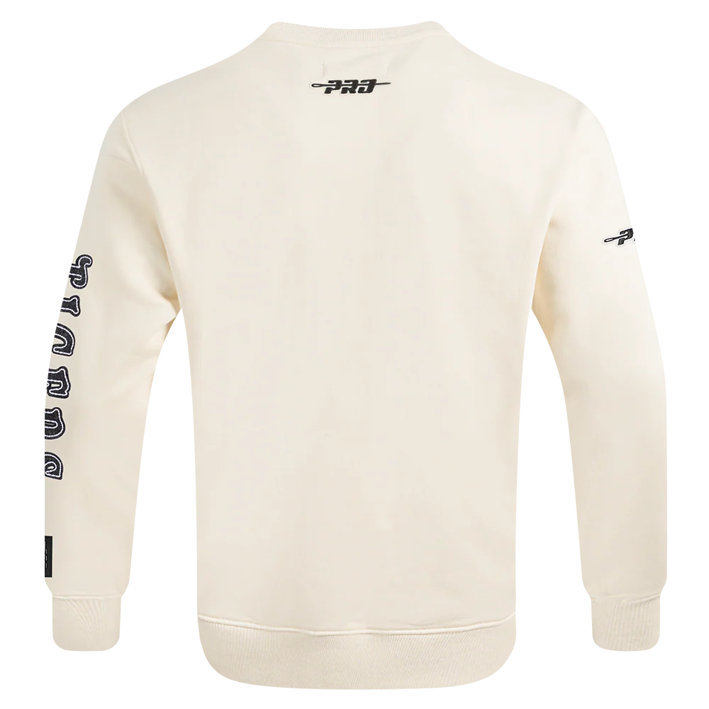 MLB DETROIT TIGERS REBEL ATHLETICS MEN'S FLC CREWNECK (EGGSHELL) - Image 3
