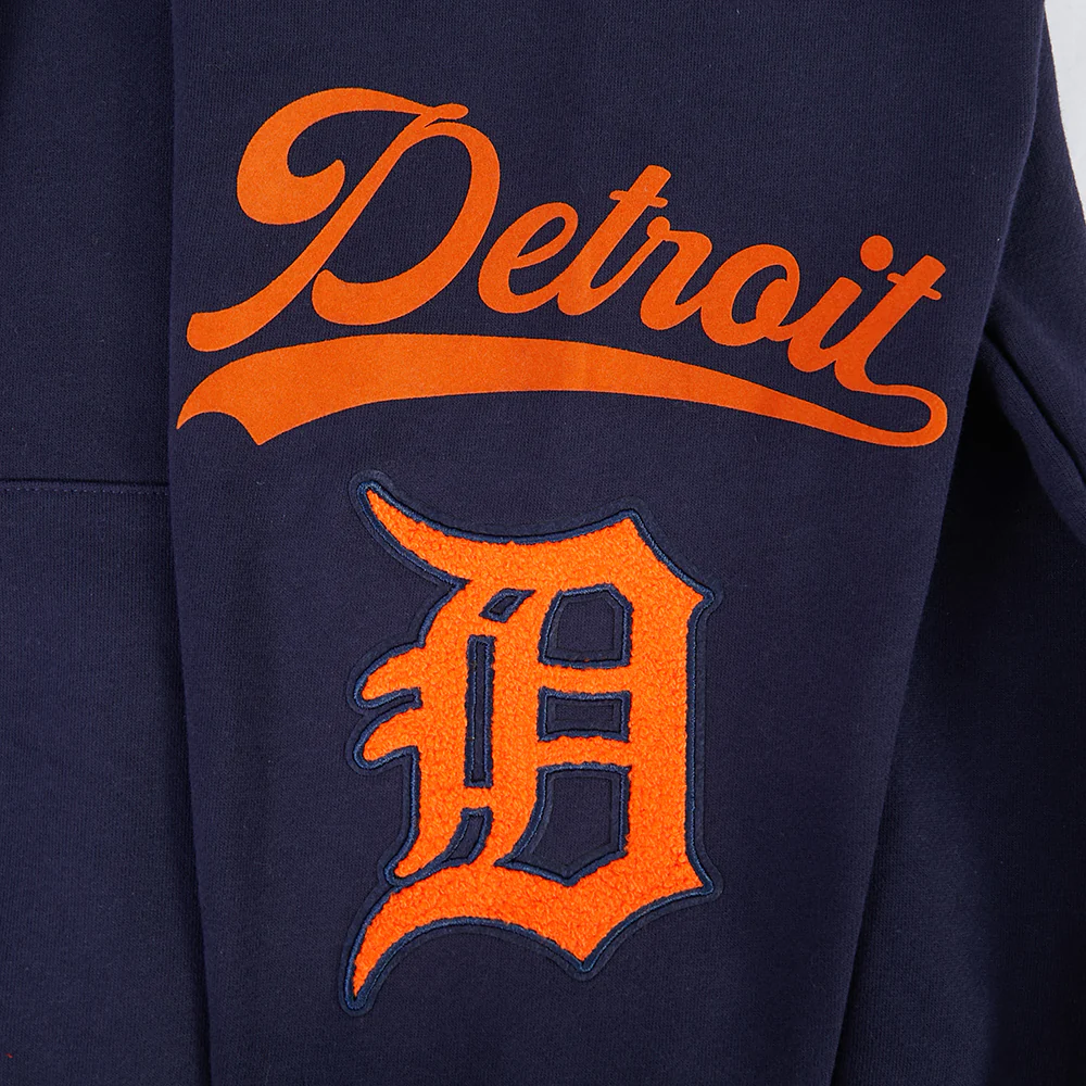 MLB DETROIT TIGERS LIVING LARGE MEN'S DROP SHOULDER FLC PO HOODIE (MIDNIGHT NAVY) - Image 7