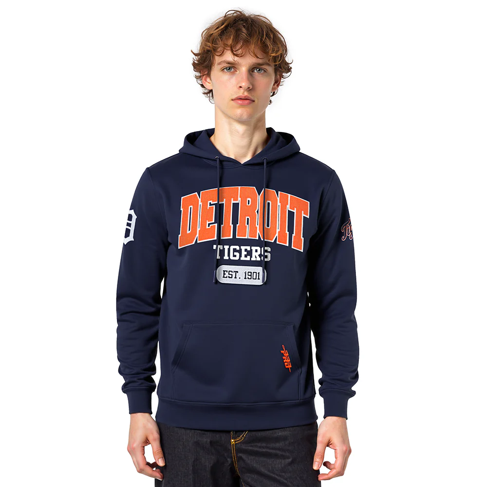 MLB DETROIT TIGERS CITY ARCH MEN'S FLC PO HOODIE (MIDNIGHT NAVY)