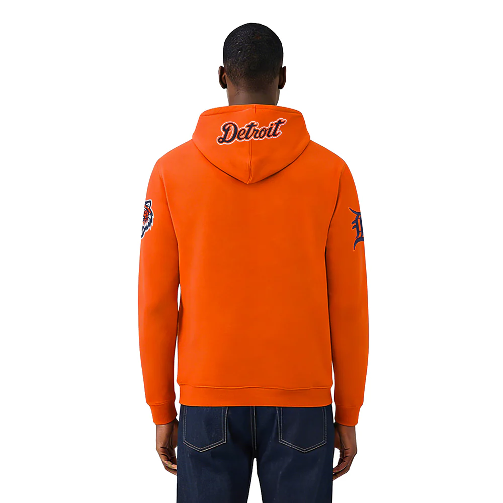 MLB DETROIT TIGERS CLASSIC CHENILLE MEN'S DK PO HOODIE (ORANGE) - Image 2