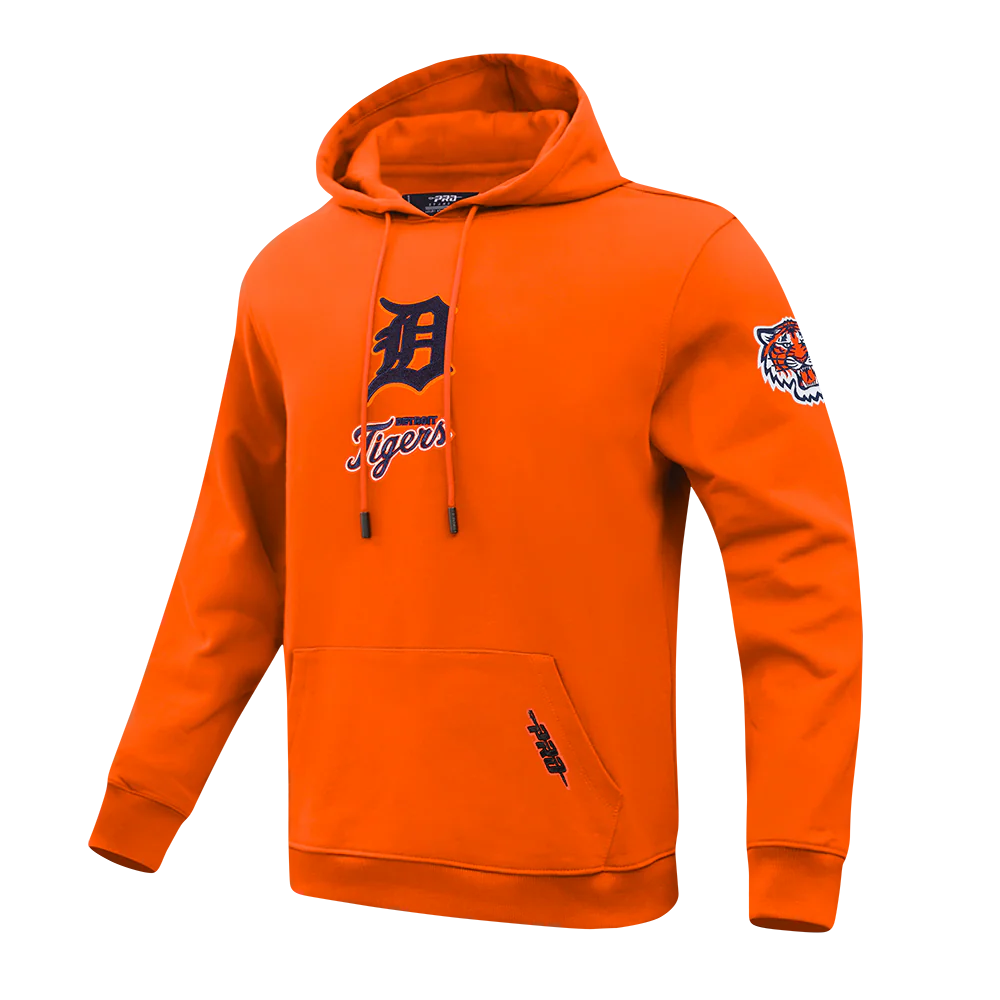 MLB DETROIT TIGERS CLASSIC CHENILLE MEN'S DK PO HOODIE (ORANGE) - Image 3
