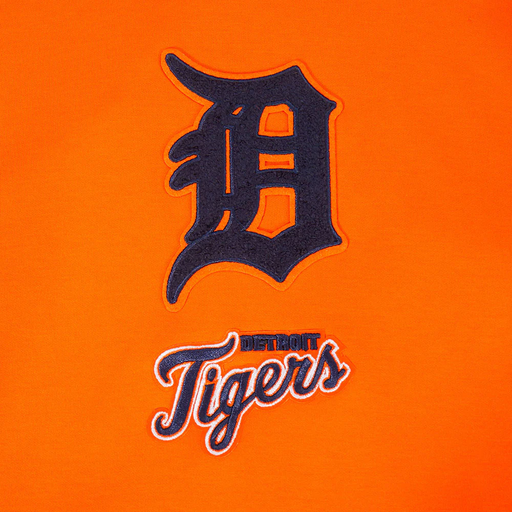 MLB DETROIT TIGERS CLASSIC CHENILLE MEN'S DK PO HOODIE (ORANGE) - Image 7