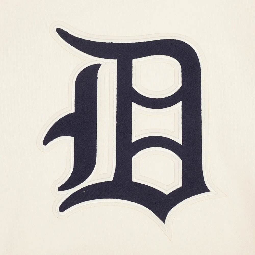 MLB DETROIT TIGERS RETRO CLASSICS MEN'S RIB FLC PO HOODIE (EGGSHELL/ MIDNIGHT NAVY) - Image 5