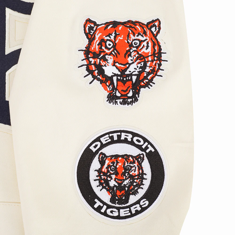 MLB DETROIT TIGERS RETRO CLASSICS MEN'S RIB FLC PO HOODIE (EGGSHELL/ MIDNIGHT NAVY) - Image 7