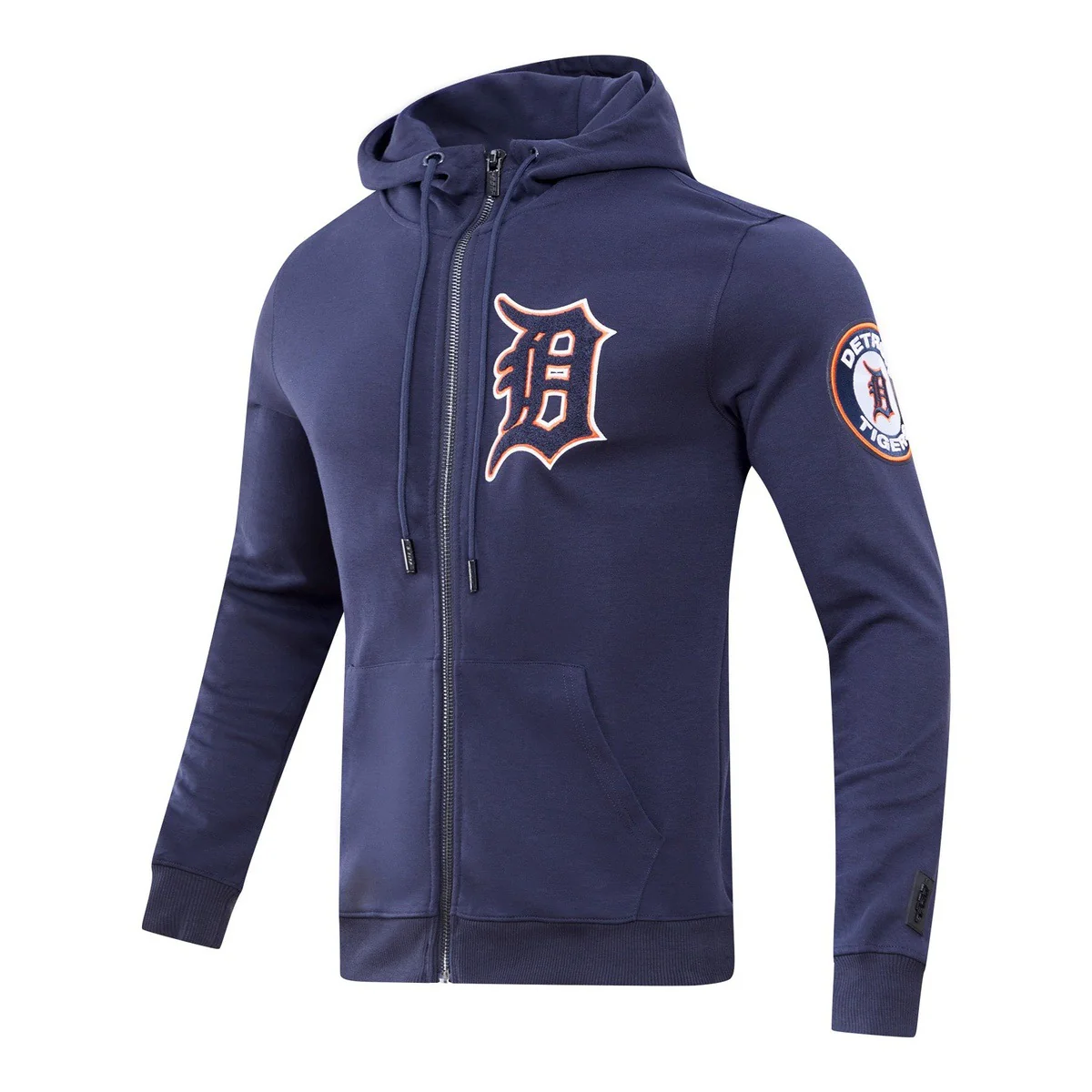 MLB DETROIT TIGERS CLASSIC CHENILLE MEN'S FULL ZIP PULLOVER HOODIE (MIDNIGHT NAVY) - Image 2