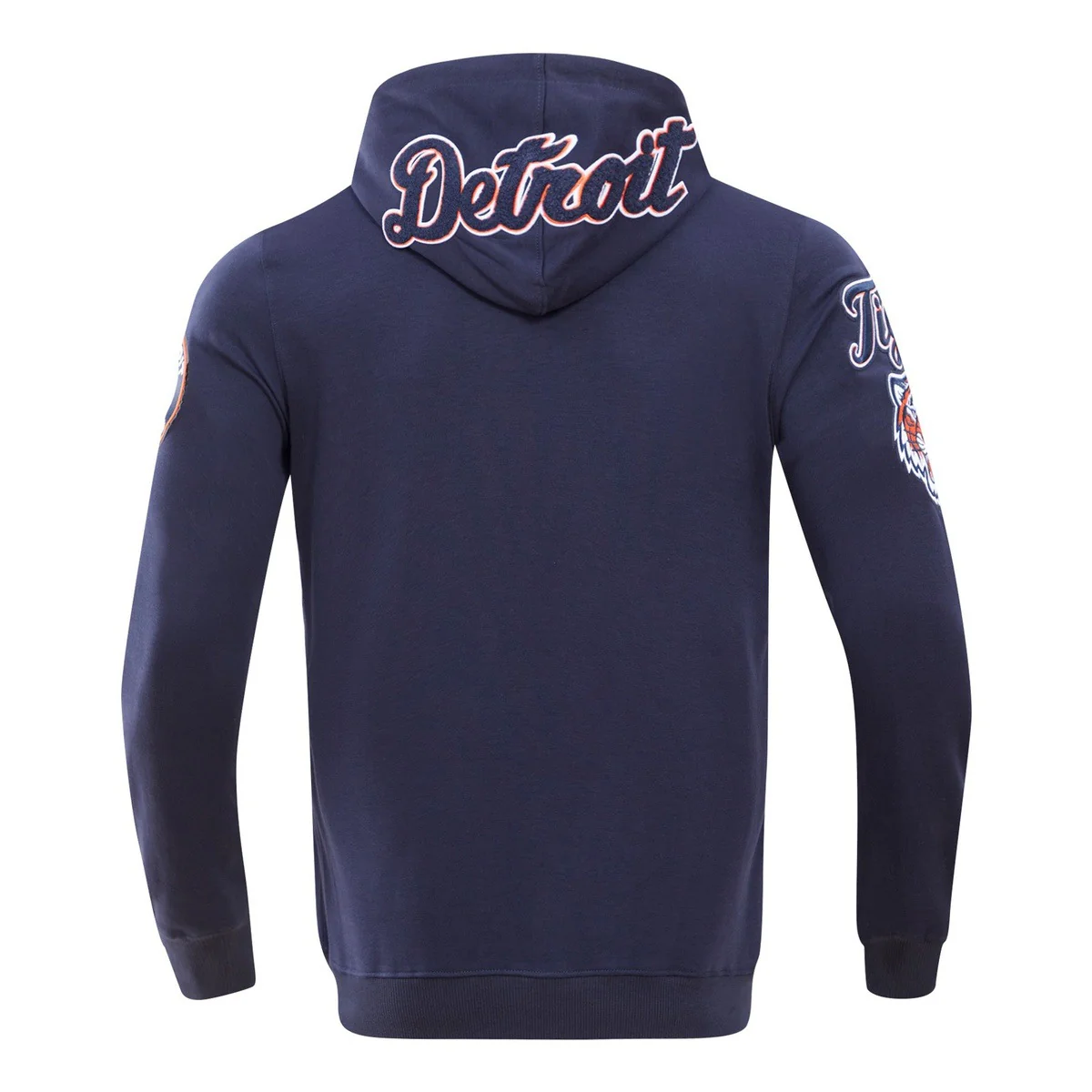 MLB DETROIT TIGERS CLASSIC CHENILLE MEN'S FULL ZIP PULLOVER HOODIE (MIDNIGHT NAVY) - Image 4