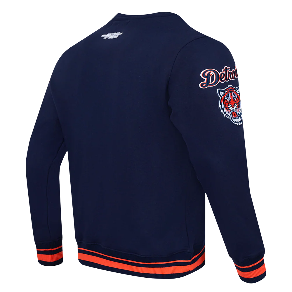 MLB DETROIT TIGERS MASHUP MEN'S RIB CREWNECK (MIDNIGHT NAVY/ORANGE/MIDNIGHT NAVY) - Image 3