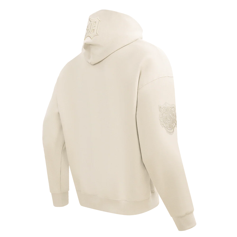 MLB DETROIT TIGERS NEUTRAL DROP SHOULDER MEN'S PULLOVER HOODIE (EGGSHELL) - Image 3