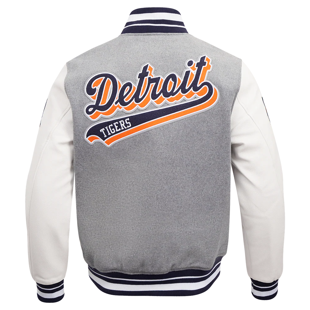 MLB DETROIT TIGERS SCRIPT TAIL MEN'S RIB WOOL VARSITY (HEATHER GREY/WHITE/MIDNIGHT NAVY) - Image 4