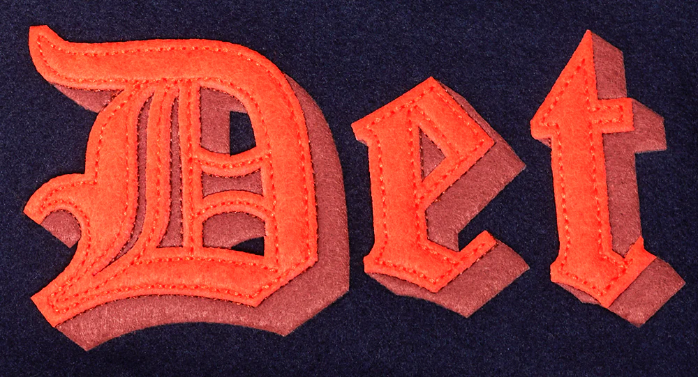 MLB DETROIT TIGERS OLD ENGLISH MEN'S RIB WOOL VARSITY JACKET (MIDNIGHT NAVY/ORANGE/MIDNIGHT NAVY) - Image 6