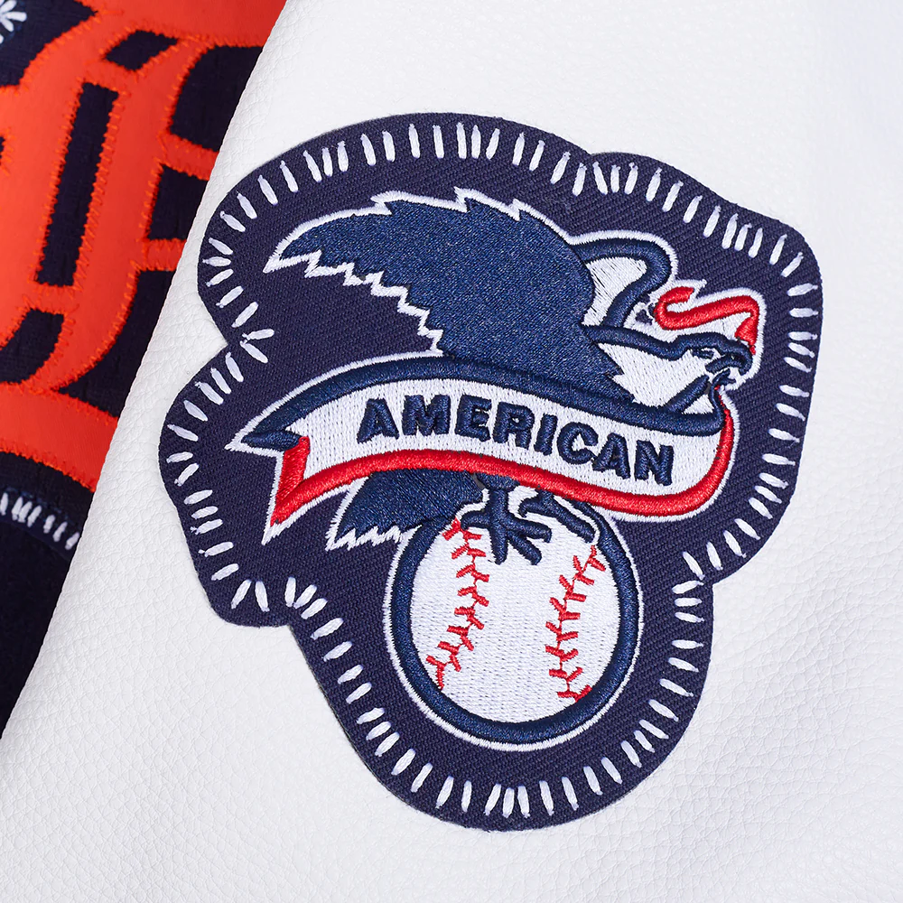 MLB DETROIT TIGERS DIY PICK STITCH MEN'S RIB WOOL VARSITY JACKET (MIDNIGHT NAVY/ORANGE/MIDNIGHT NAVY) - Image 10
