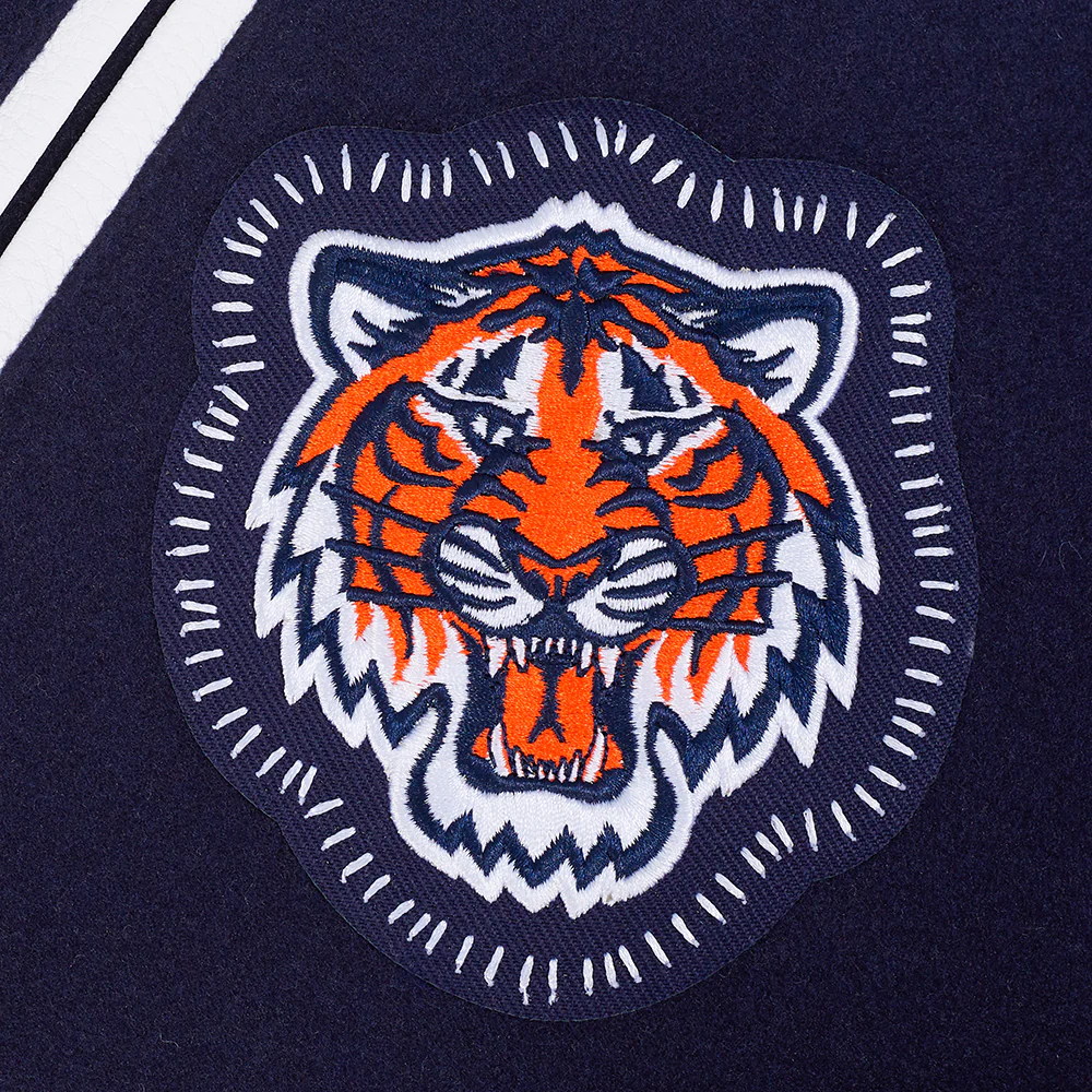 MLB DETROIT TIGERS DIY PICK STITCH MEN'S RIB WOOL VARSITY JACKET (MIDNIGHT NAVY/ORANGE/MIDNIGHT NAVY) - Image 13