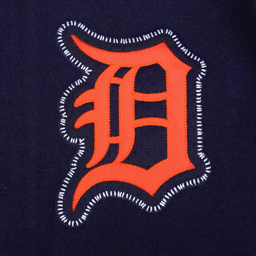 MLB DETROIT TIGERS DIY PICK STITCH MEN'S RIB WOOL VARSITY JACKET (MIDNIGHT NAVY/ORANGE/MIDNIGHT NAVY) - Image 14