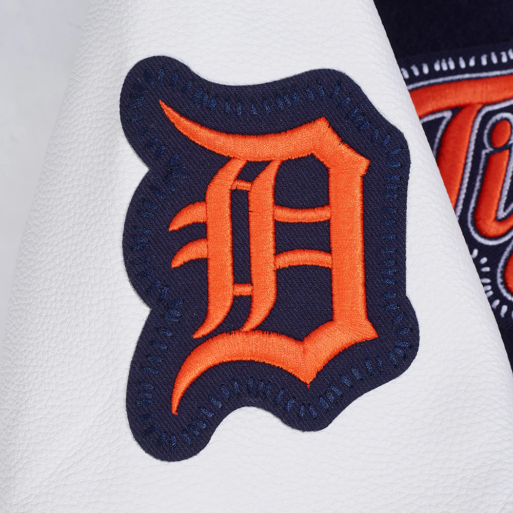 MLB DETROIT TIGERS DIY PICK STITCH MEN'S RIB WOOL VARSITY JACKET (MIDNIGHT NAVY/ORANGE/MIDNIGHT NAVY) - Image 9