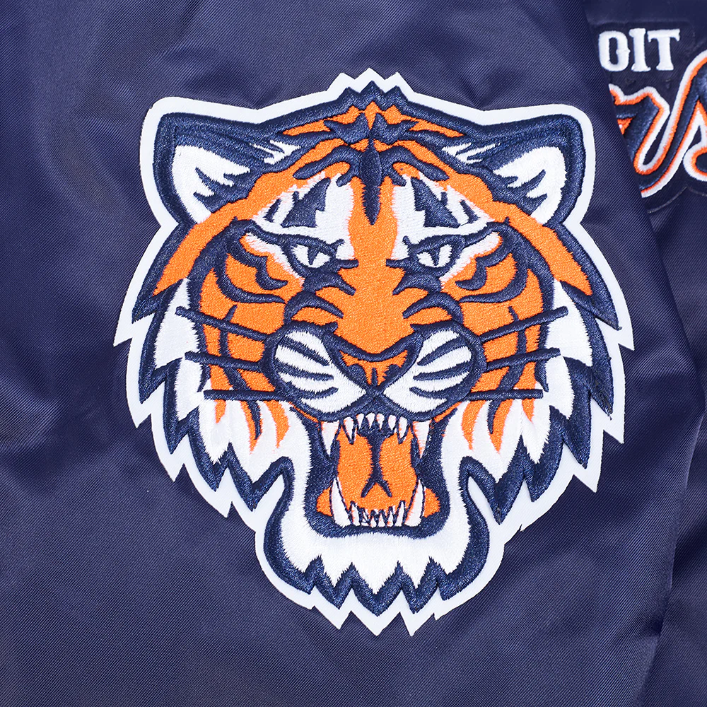 MLB DETROIT TIGERS SOUVENIR MEN'S SATIN JACKET (NAVY) - Image 9