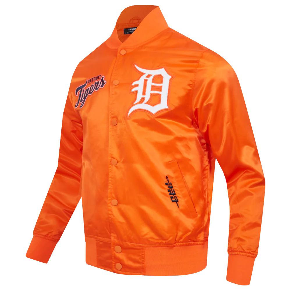 MLB DETROIT TIGERS SOUVENIR MEN'S SATIN JACKET (ORANGE) - Image 2