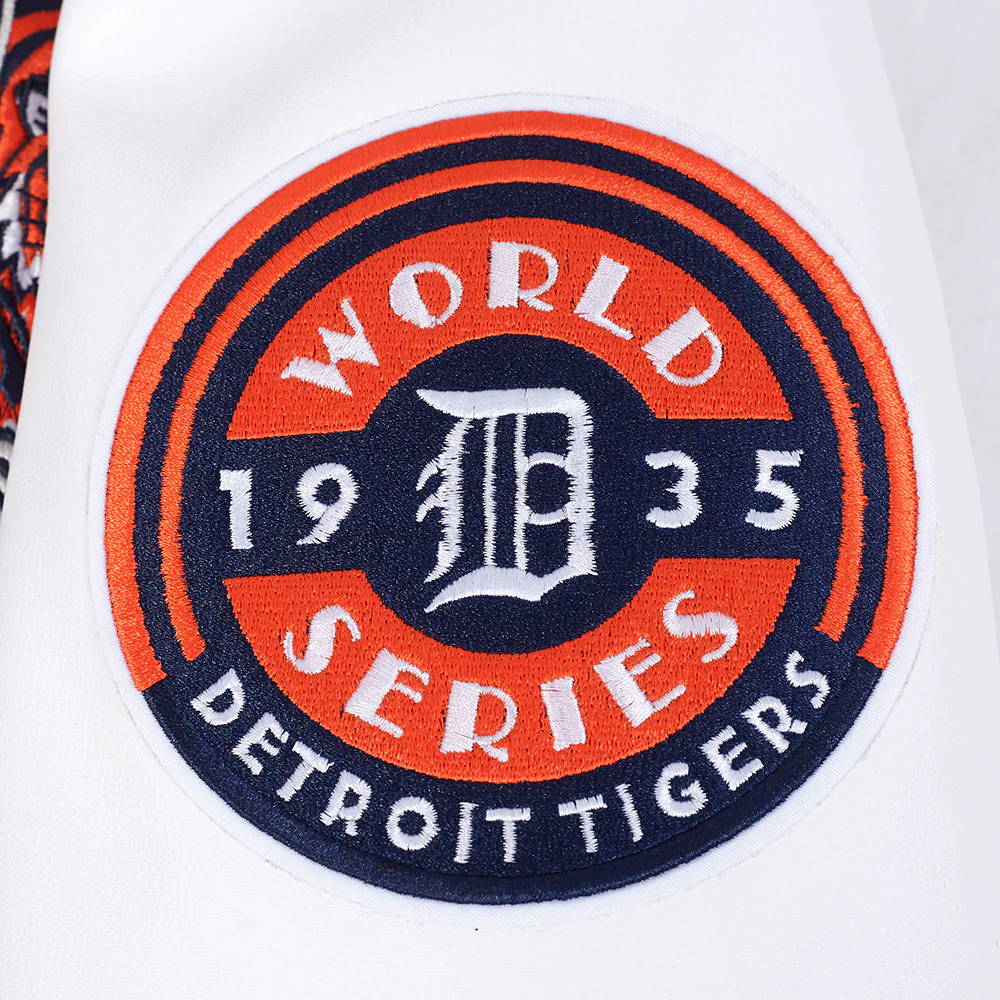 MLB DETROIT TIGERS BEST OF MEN'S LEATHER VARSITY JACKET (MIDNIGHT NAVY/WHITE) - Image 10