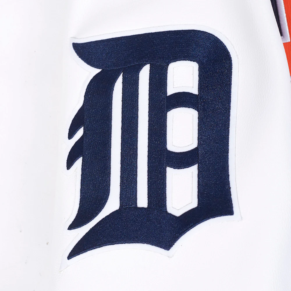 MLB DETROIT TIGERS BEST OF MEN'S LEATHER VARSITY JACKET (MIDNIGHT NAVY/WHITE) - Image 13