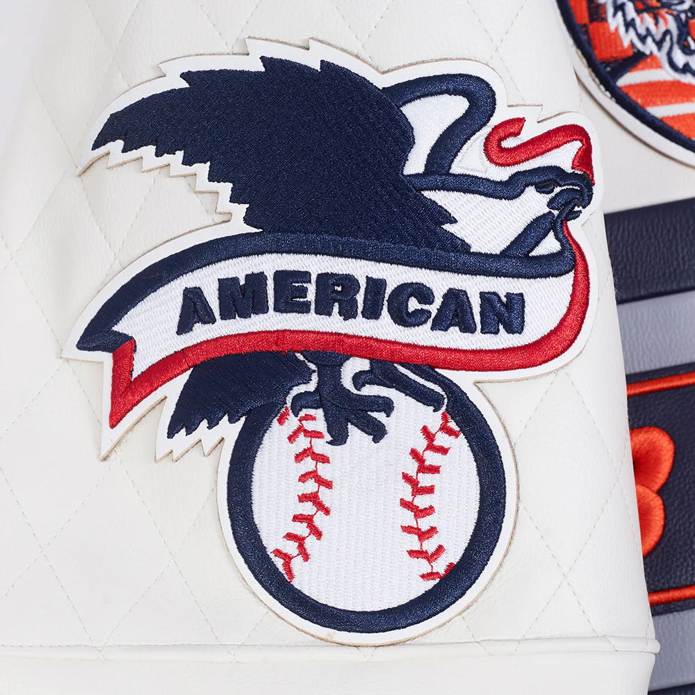 MLB DETROIT TIGERS MEN'S MOTO JACKET (EGGSHELL/ MIDNIGHT NAVY) - Image 6