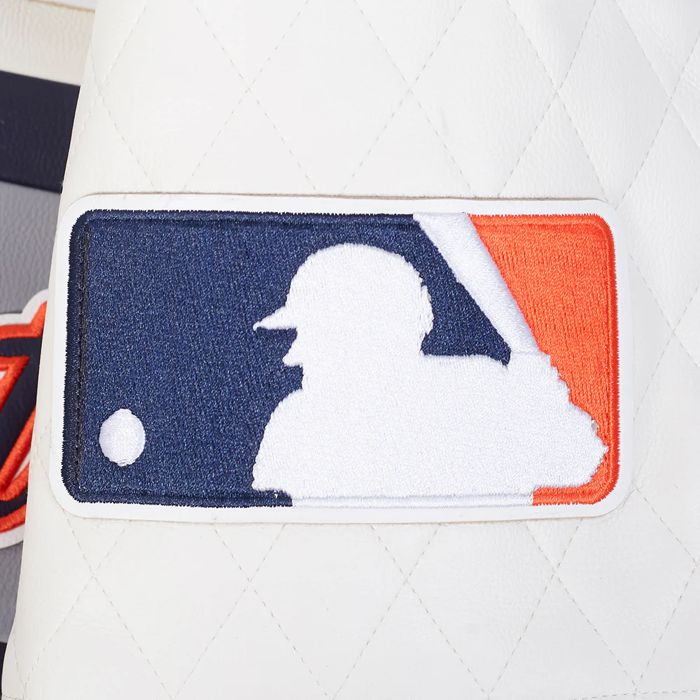 MLB DETROIT TIGERS MEN'S MOTO JACKET (EGGSHELL/ MIDNIGHT NAVY) - Image 8