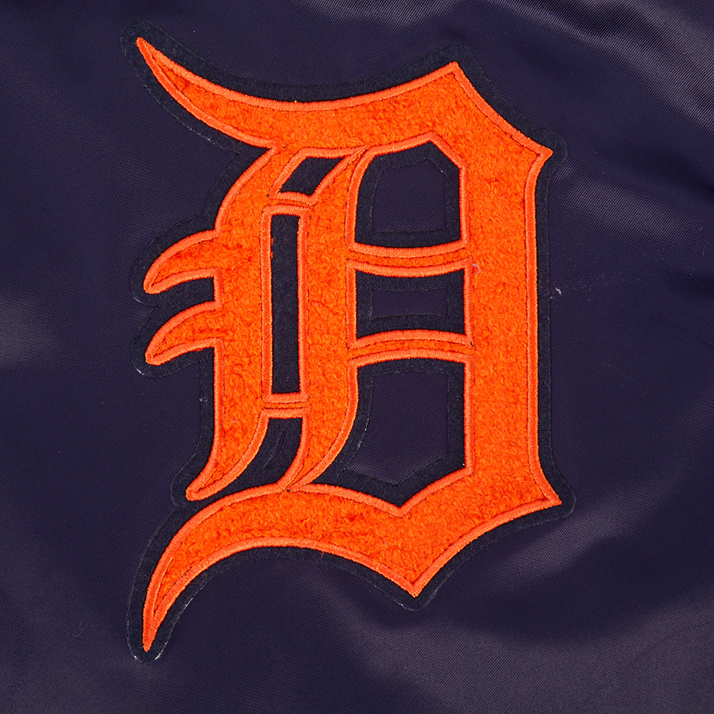 MLB DETROIT TIGERS LETTERMAN MEN'S SATIN JACKET (MIDNIGHT NAVY) - Image 5