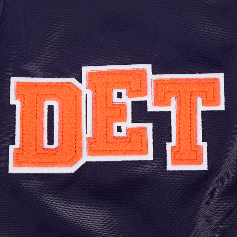MLB DETROIT TIGERS LETTERMAN MEN'S SATIN JACKET (MIDNIGHT NAVY) - Image 7