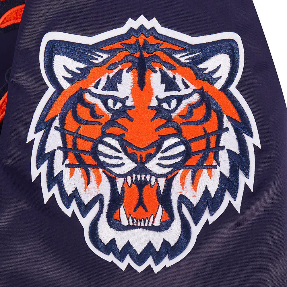 MLB DETROIT TIGERS LETTERMAN MEN'S SATIN JACKET (MIDNIGHT NAVY) - Image 8