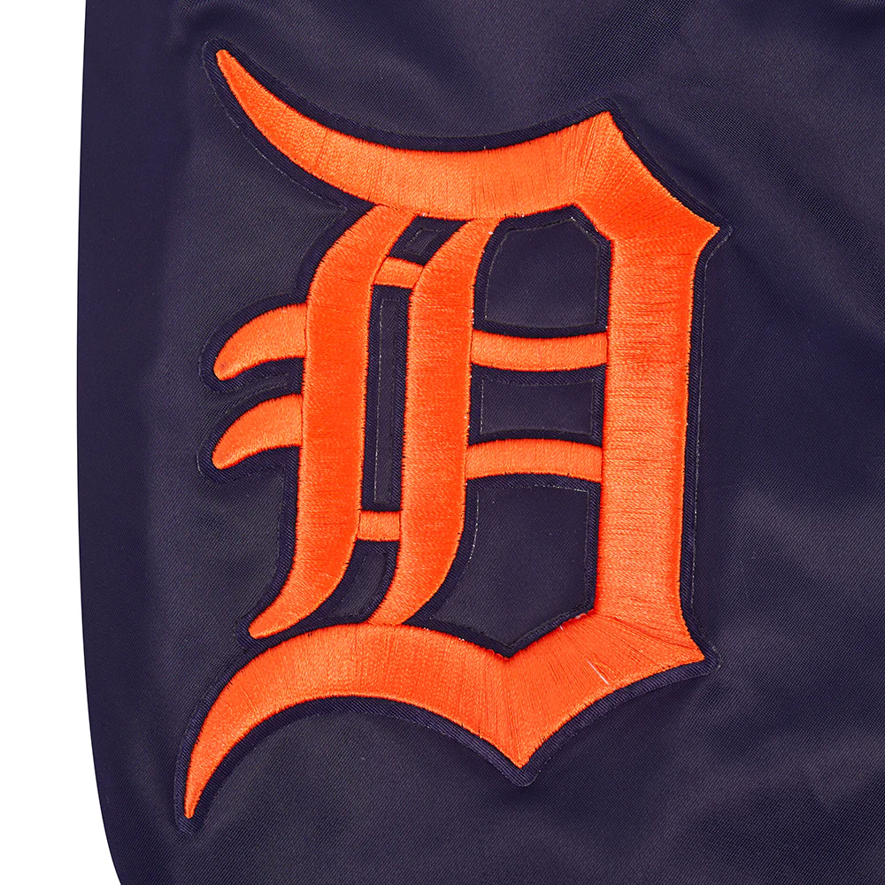 MLB DETROIT TIGERS LETTERMAN MEN'S SATIN JACKET (MIDNIGHT NAVY) - Image 9