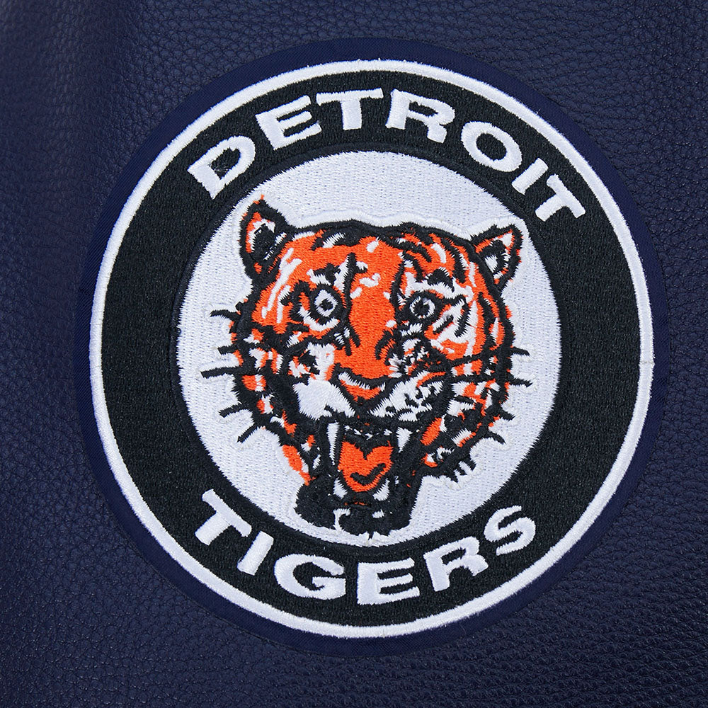 MLB DETROIT TIGERS RETRO CLASSICS MEN'S RIB WOOL VARSITY JACKET (EGGSHELL/ MIDNIGHT NAVY) - Image 6