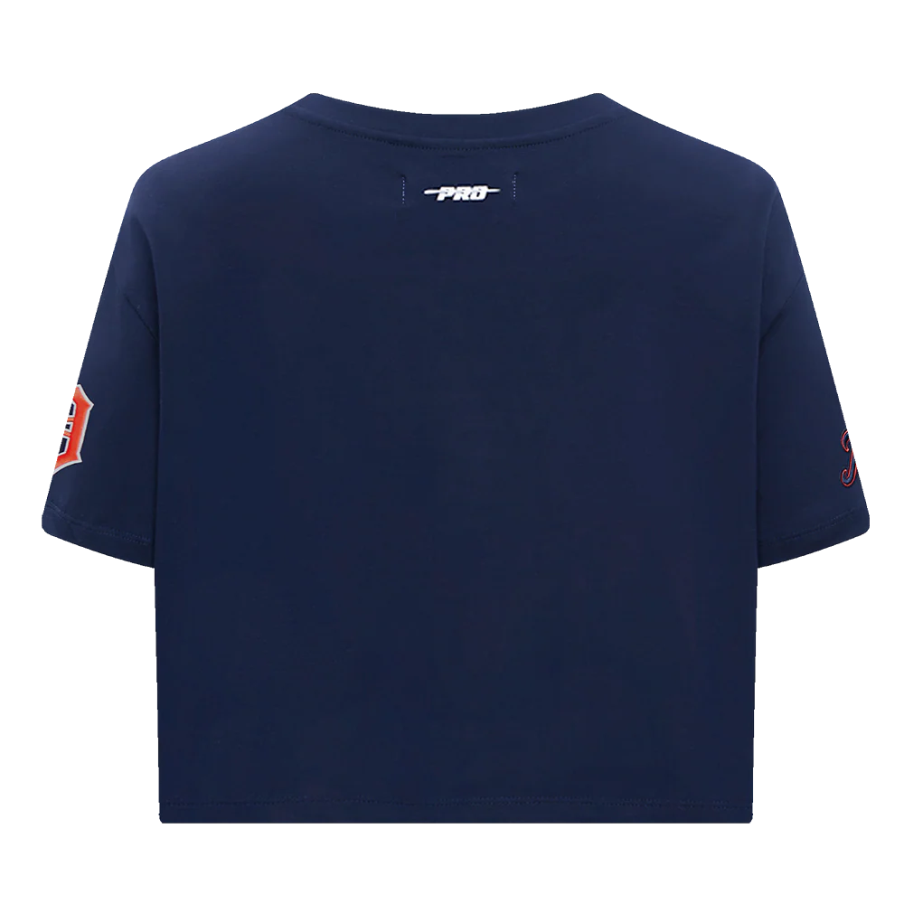 MLB DETROIT TIGERS SCRIPT TAIL WOMEN'S SINGLE JERSEY BOXY TOP (MIDNIGHT NAVY) - Image 4