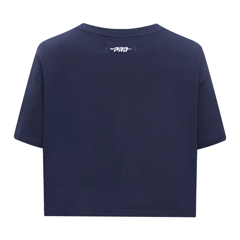MLB DETROIT TIGERS RETRO ELEVATION WOMEN'S SINGLE JERSEY BOXY TOP (MIDNIGHT NAVY) - Image 3