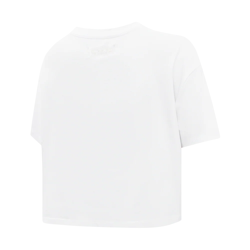 MLB DETROIT TIGERS HOLOGRAM WOMEN'S SINGLE JERSEY BOXY TOP (WHITE) - Image 4