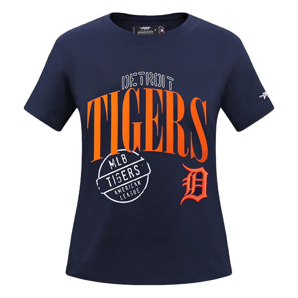 MLB DETROIT TIGERS STAMPED WOMEN'S S/S SLIM TOP (MIDNIGHT NAVY) - Image 3
