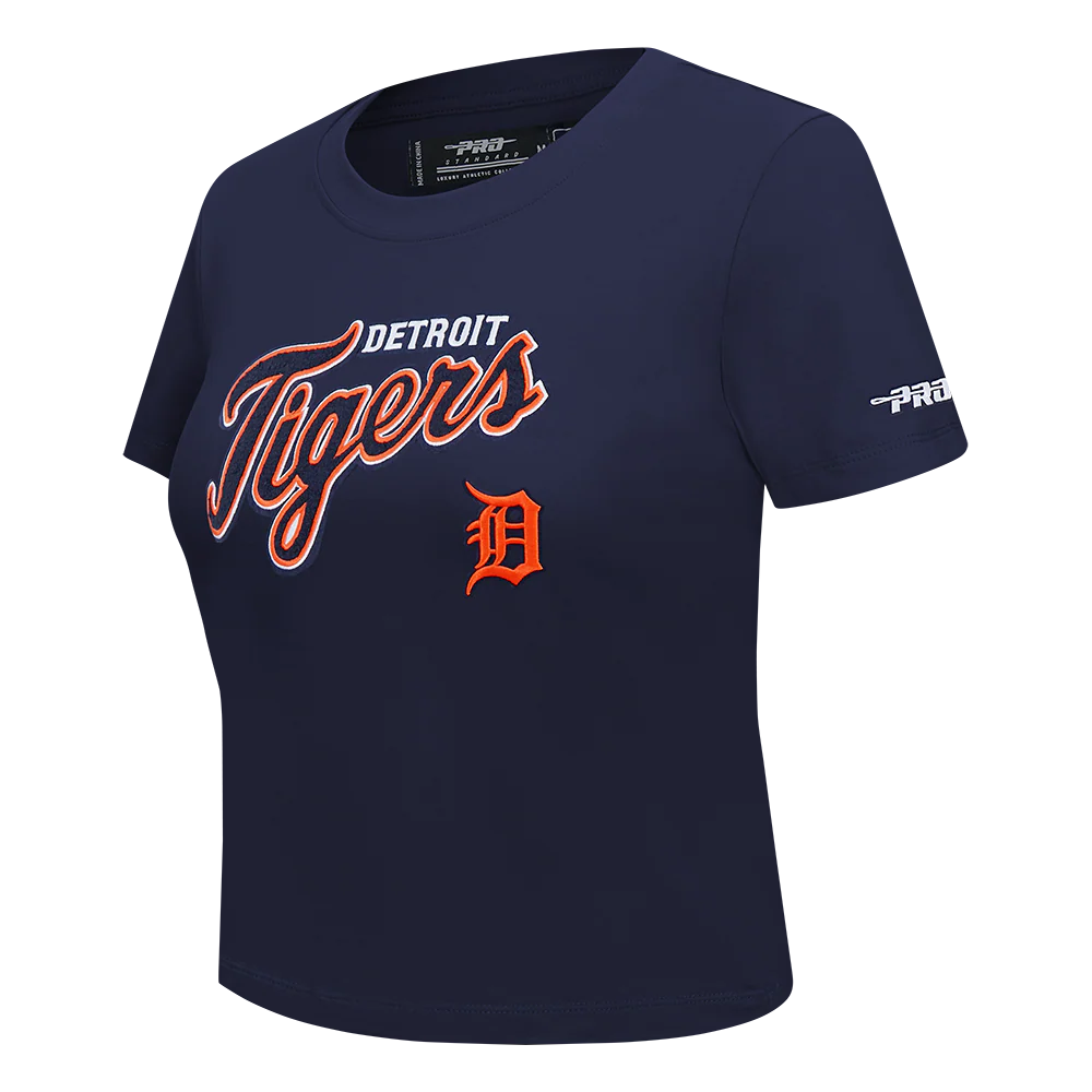MLB DETROIT TIGERS CLASSIC CHENILLE WOMEN'S SJ SLIM FIT TOP (MIDNIGHT NAVY) - Image 3