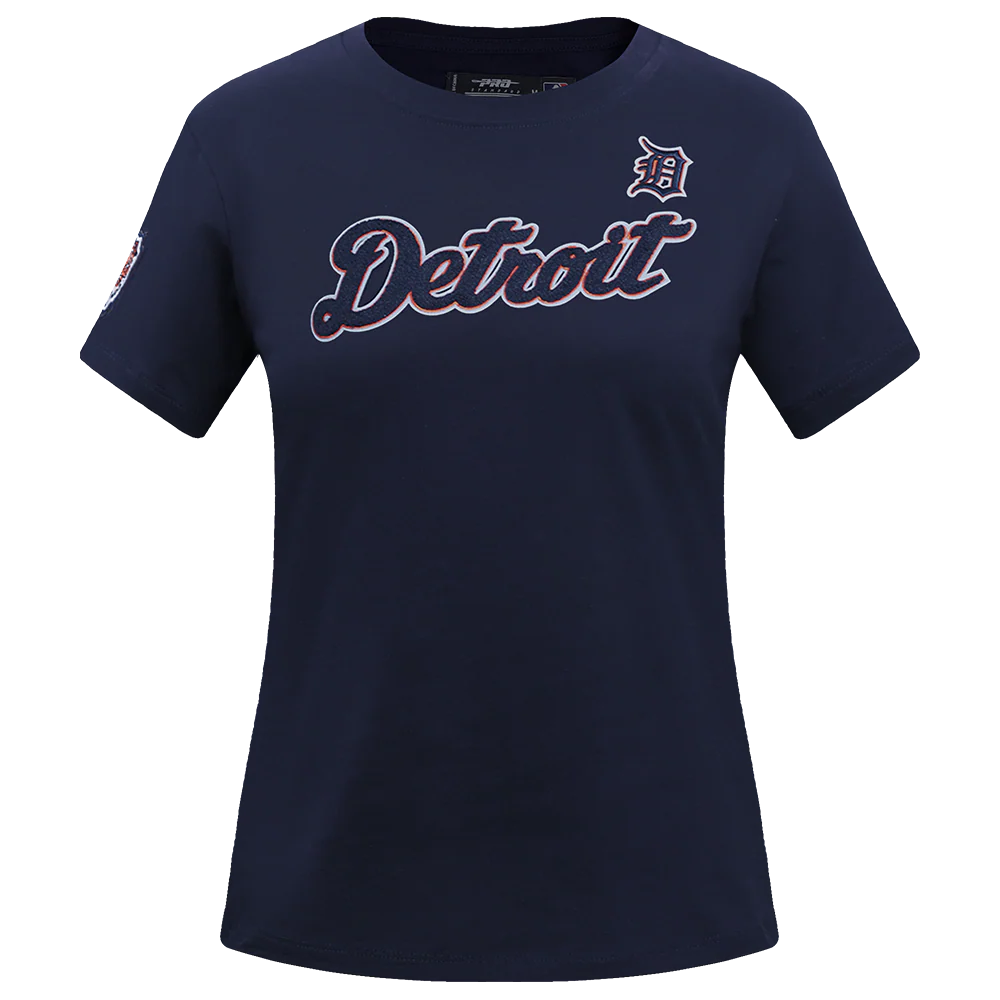 MLB DETROIT TIGERS CLASSIC SHORT SLEEVE WOMEN'S SLIM FIT TOP (MIDNIGHT NAVY)