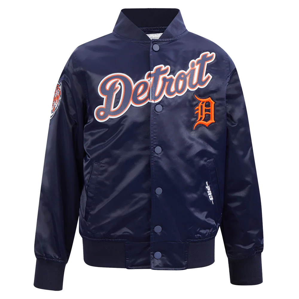 MLB DETROIT TIGERS CLASSIC BIG BOYS SATIN JACKET (MIDNIGHT NAVY)
